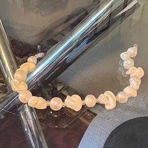 Cream Beaded Bracelet with Baroque Pearls
